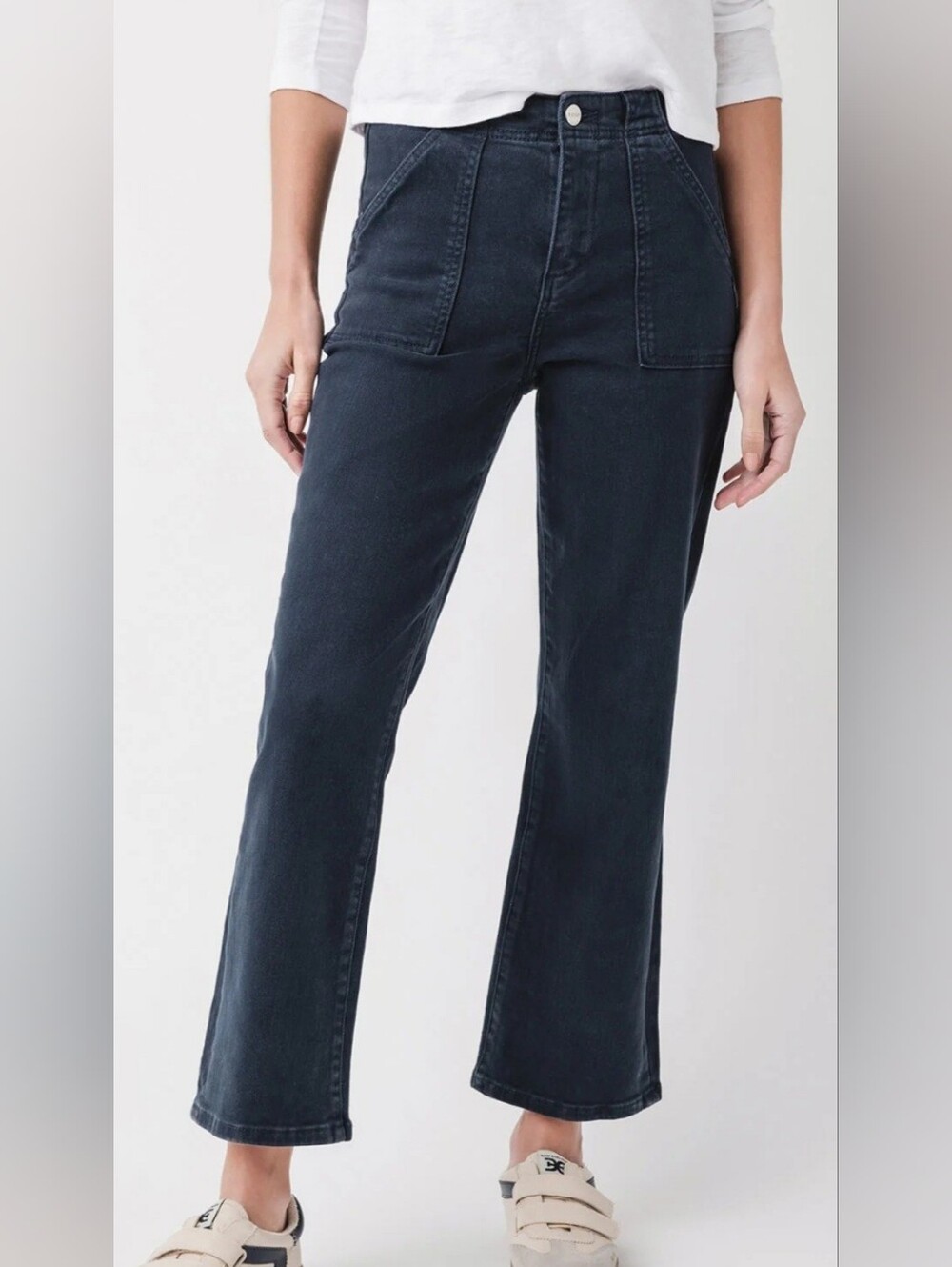 Risen Rosie Ankle Flare Jeans in Dark Blue
